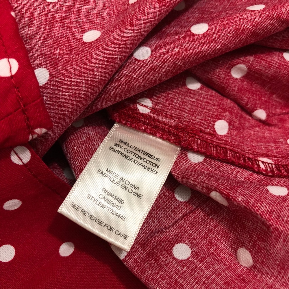 Love Fire Red White Polka Dot Top NWOT - Picture 5 of 8